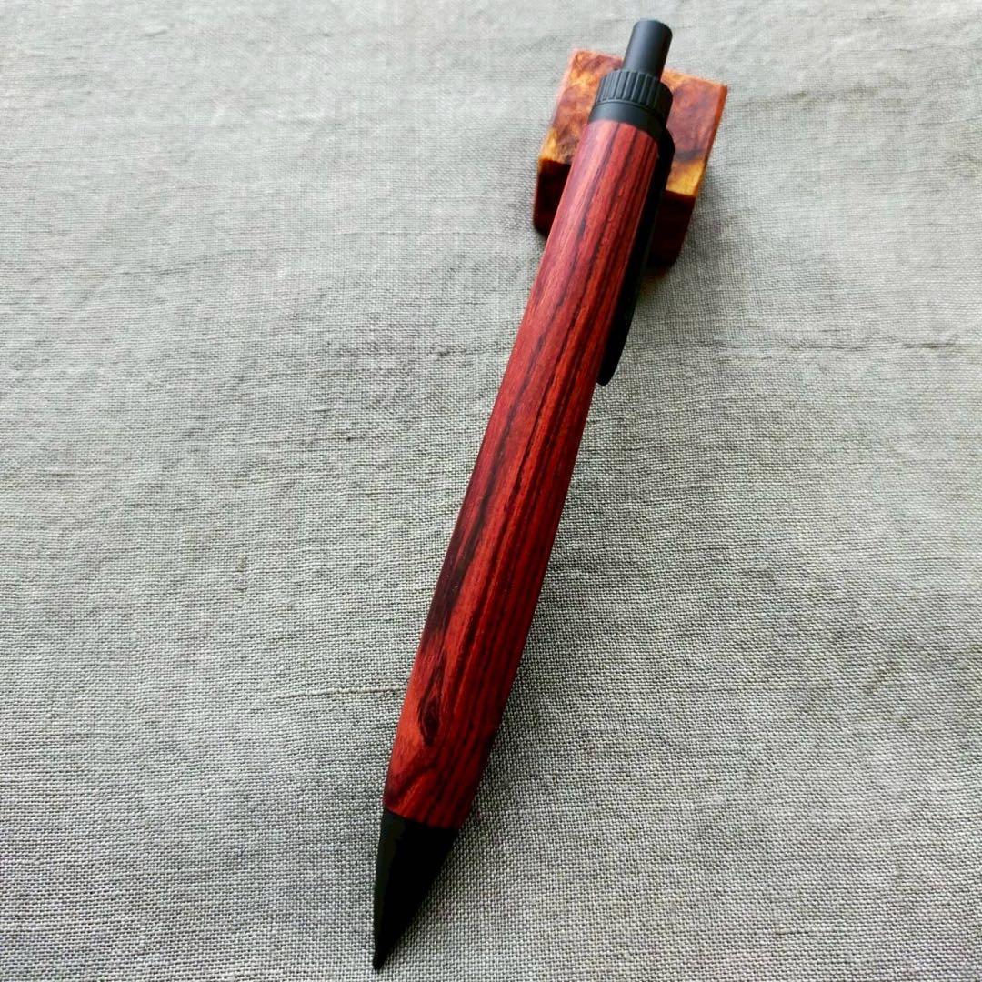 キングウッド　ハンドメイド　木軸シャープペン　0.5mm　天然木　ブラック