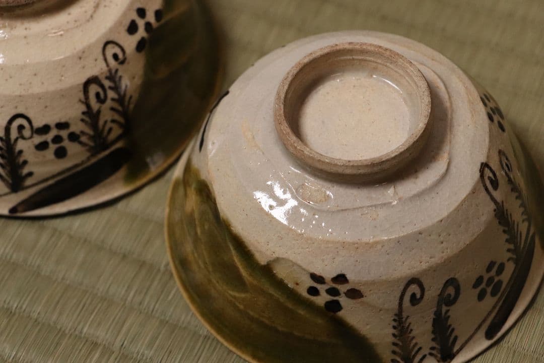 加藤丈助造 織部 蓋茶碗 十客 茶懐石道具 蓋物 陶芸 陶器【MA426】