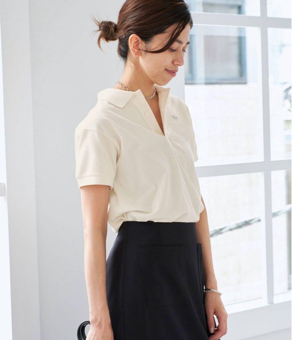 IENA ラコステ別注ポロシャツ　完売34ナチュラル