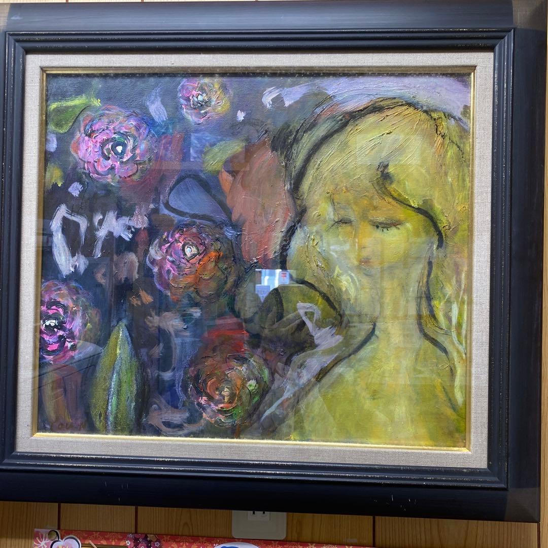 油絵油彩画　10号　少女　額無し