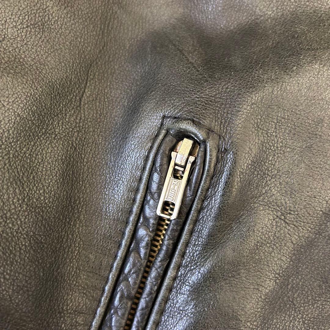 西ドイツ製 短丈 レザージャケット スウィングトップ フェードブラック