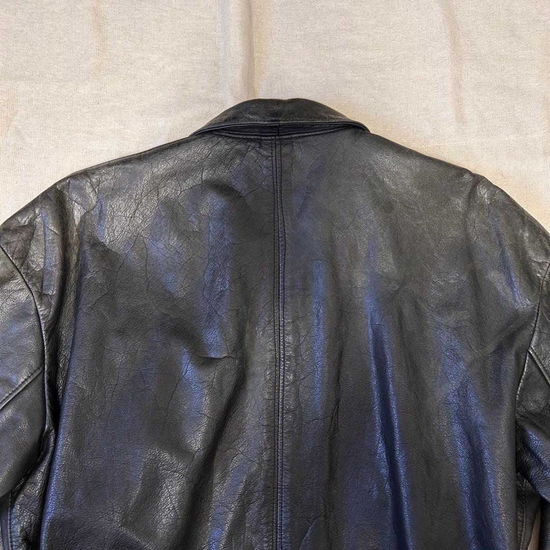 西ドイツ製 短丈 レザージャケット スウィングトップ フェードブラック