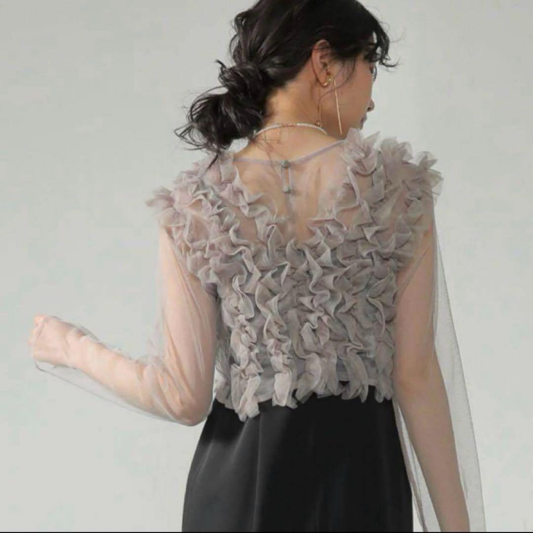 【新品未使用】チュールフリルベストチュールトップスワンピース3点セット　ドレス