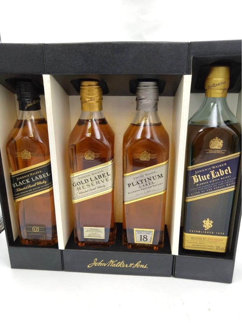 Johnnie Walker コレクション ウイスキー 200ml 4本 箱入り The Johnnie Walker Collection (4 x 200 mL) – Whisky Drop