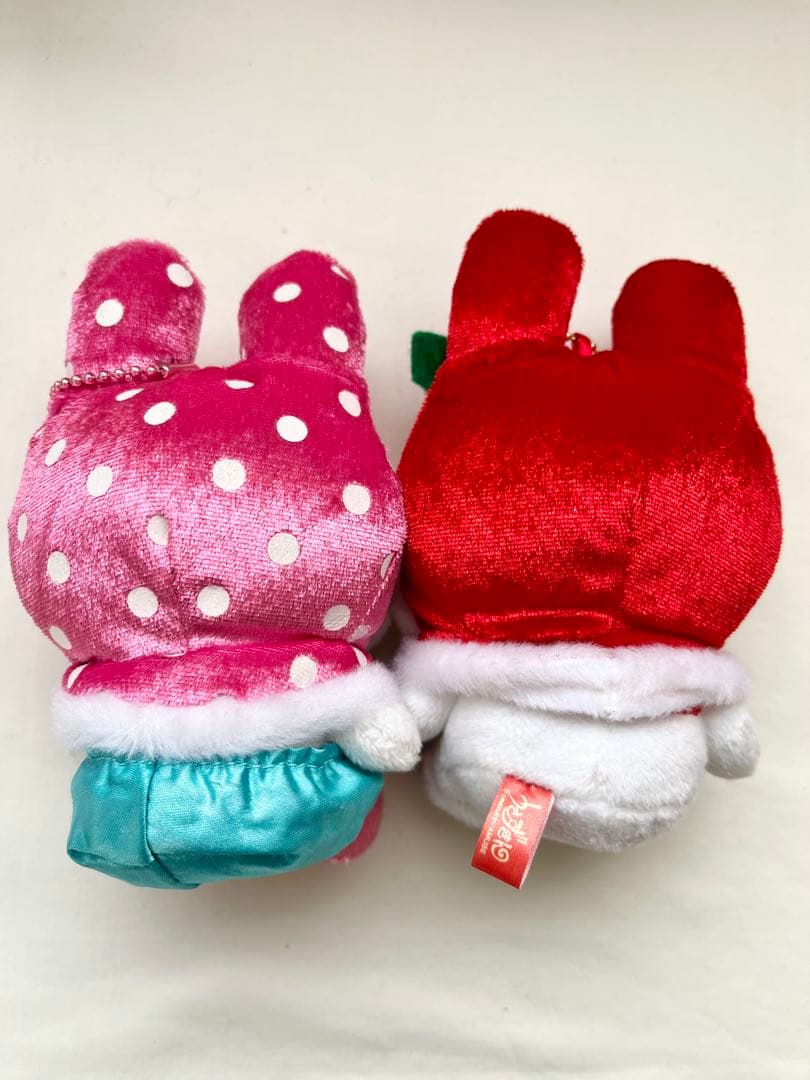 うさずきん ぬいぐるみマスコットキーホルダー 2点 水玉＆クリスマス