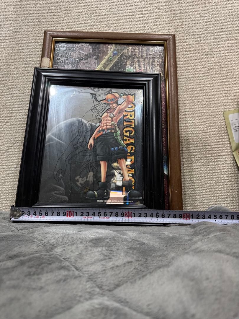 ワンピース エース ミラーフレームアート 約30cm x 25cm