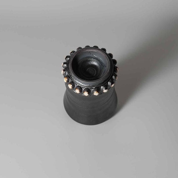 萩焼カップ2点セット スカル レザー 濱中史郎氏作品