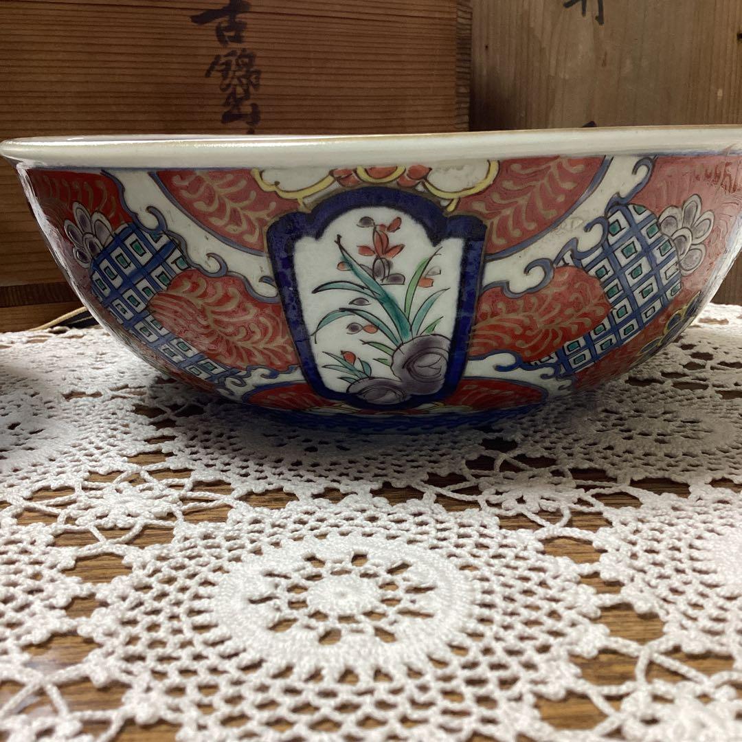 k17 伊万里焼 古錦手 2入 花鳥柄の深皿 鉢物