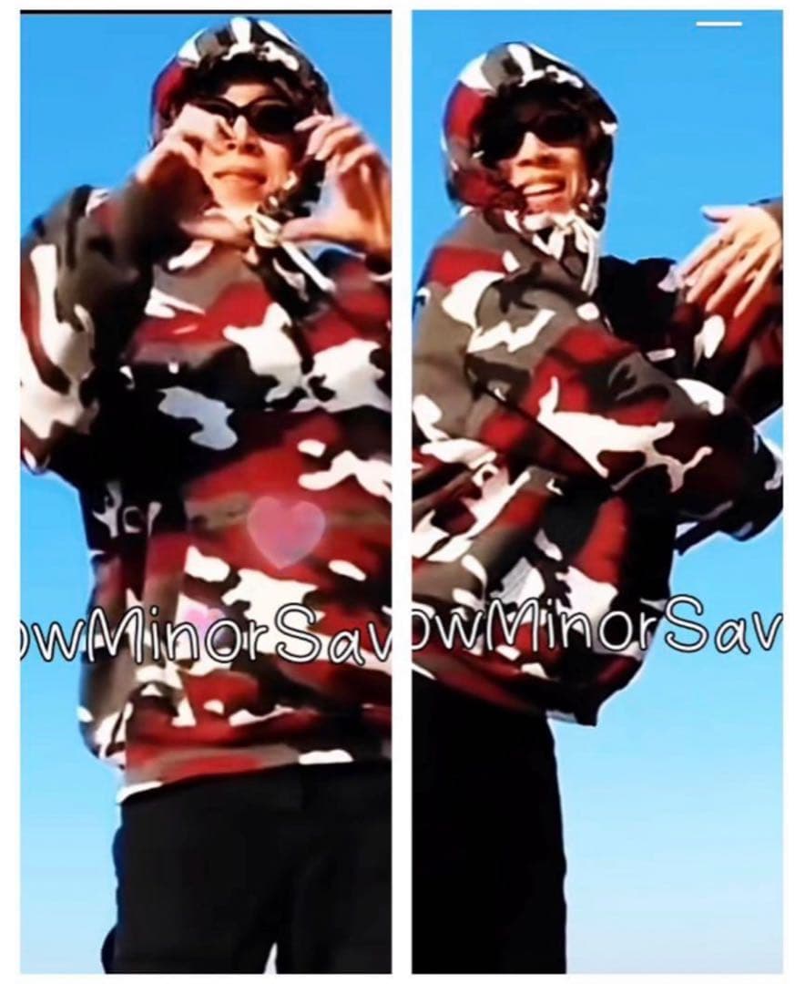 kazu様BE:FIRST sota様着用 supreme カモ柄 短丈パーカー