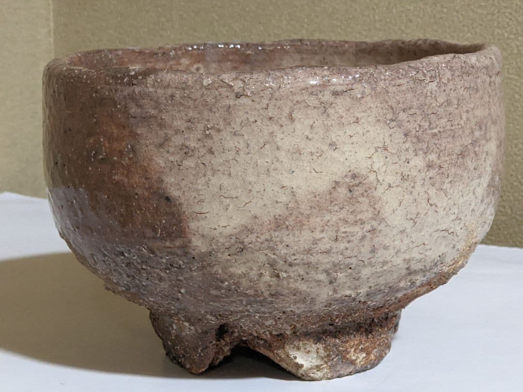 ♢萩焼 鬼萩 割り高台 抹茶碗 茶道具 アンティーク 骨董品 コレクション
