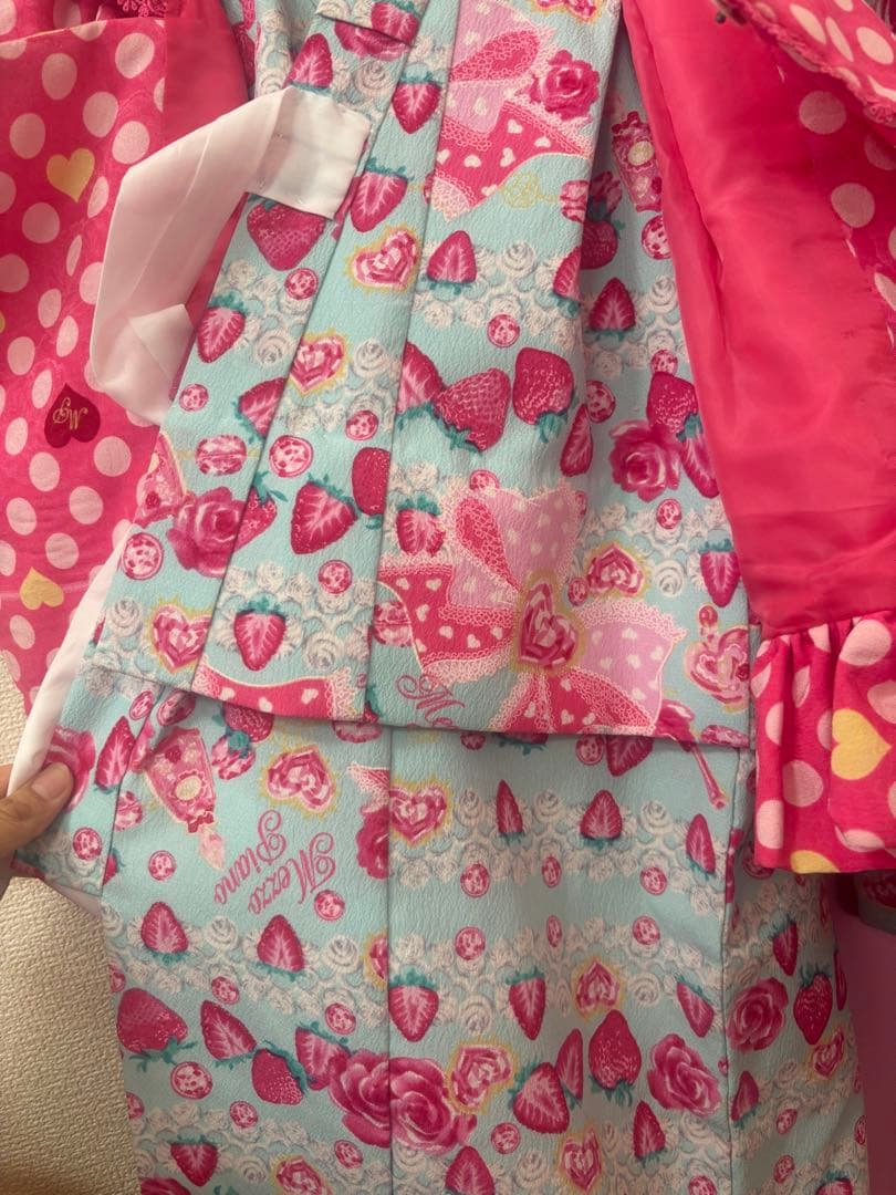 メゾピアノ　着物　七五三　3歳用　フリル付き