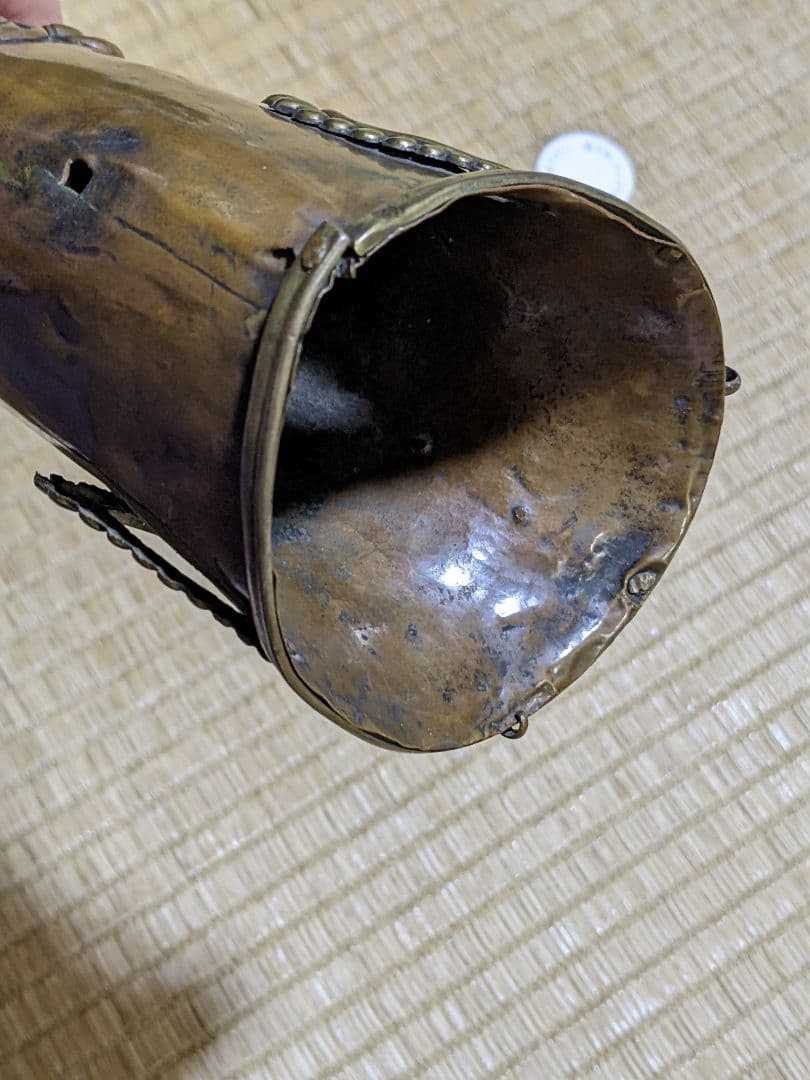 ♢中国 清時代末 古美術 古楽器 唐金 龍文 喇叭 コレクション 骨董品