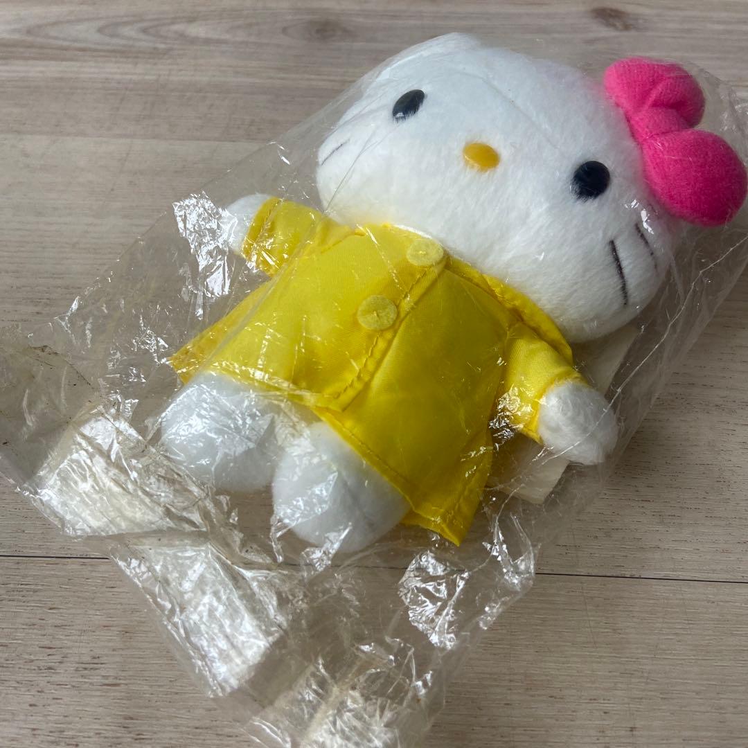 サンリオハローキティレインコートマスコットキーホルダーぬいぐるみ平成レトロレア