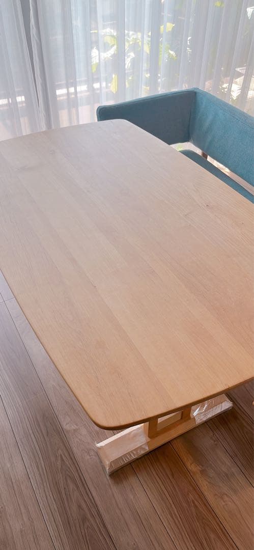 モモナチュラル　ダイニングテーブル W1250 D740 H550-700