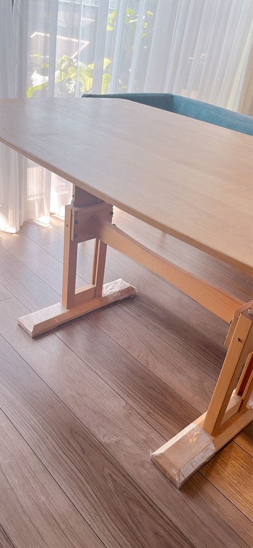 モモナチュラル　ダイニングテーブル W1250 D740 H550-700