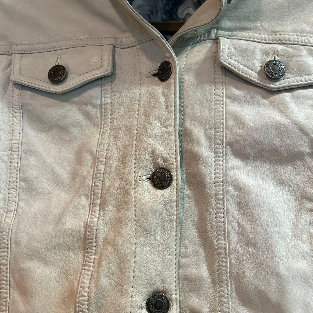 ジョンガリアーノ ウールライダースジャケット カシミア混 44