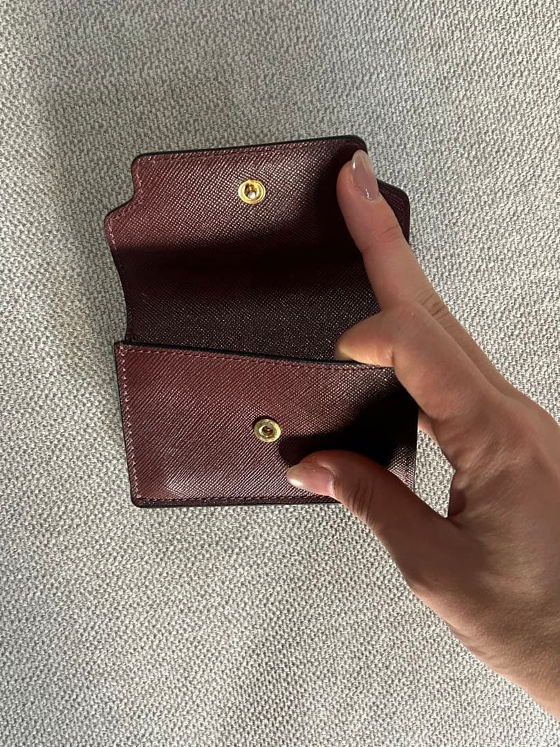 MARNI レザー製三つ折り財布 バーガンディ