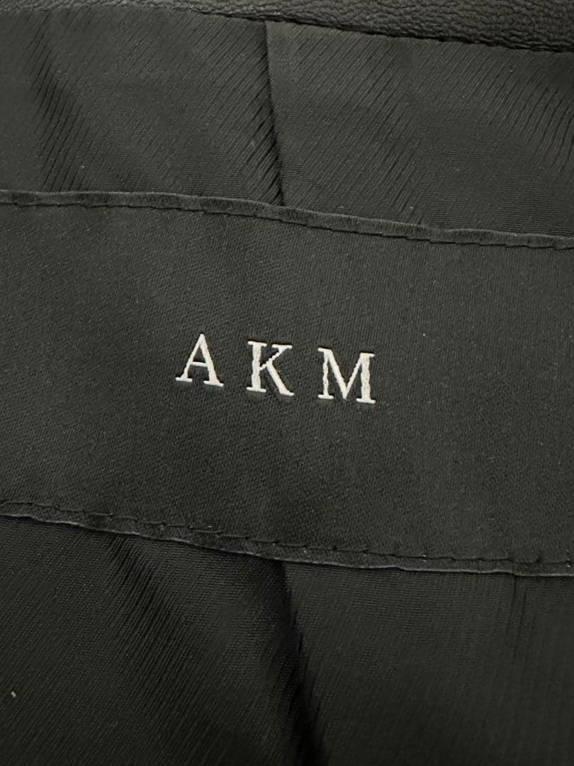 AKM スタンドカラー レザージャケット ブルゾン 本革 AKM レザー