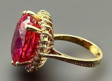 マーフィーアフガニスタン産天然レッドトルマリン23.7CTSV925 指輪