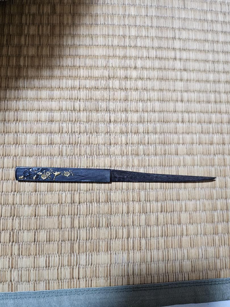 コ*ー様 追加写真あり 江戸時代 短刀の束と笄と鞘 小束 小刀 梅に鶯