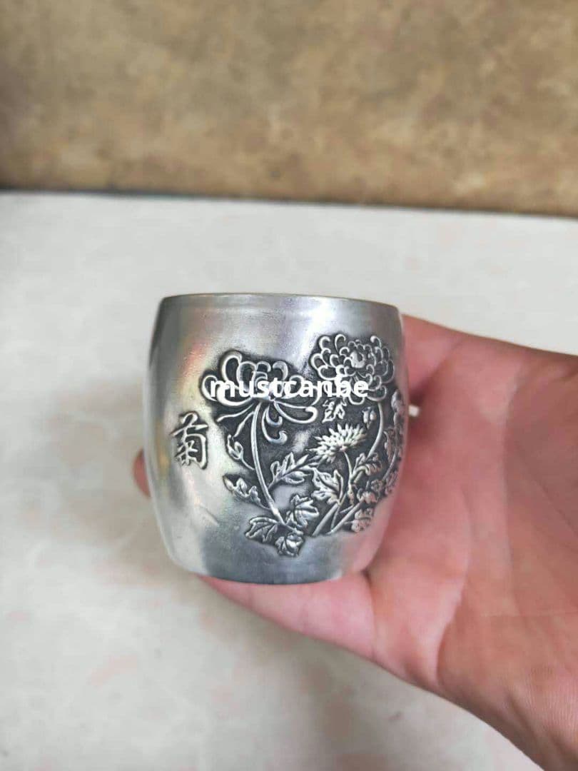 銅 細工 梅蘭竹菊 湯飲み 茶道具 装飾品 工芸品 置物