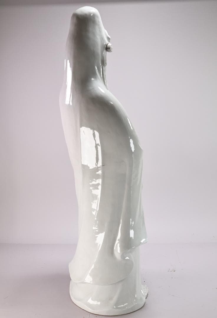 仏教美術　九谷焼　峰光作　特大　聖観音菩薩立像　願掛け　高さ94㎝　BK120