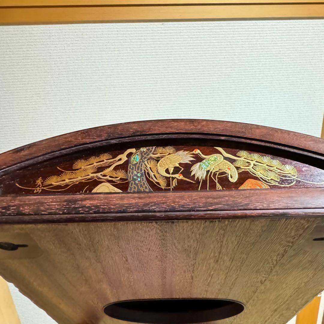 高級 箏 琴 綾杉彫 くり甲 透かし玉縁包み 山田流 蒔絵 螺鈿 13弦