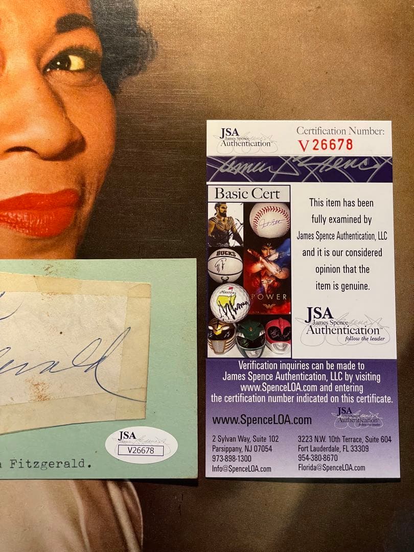 Ella Fitzgerald直筆サイン（鑑定書付き）