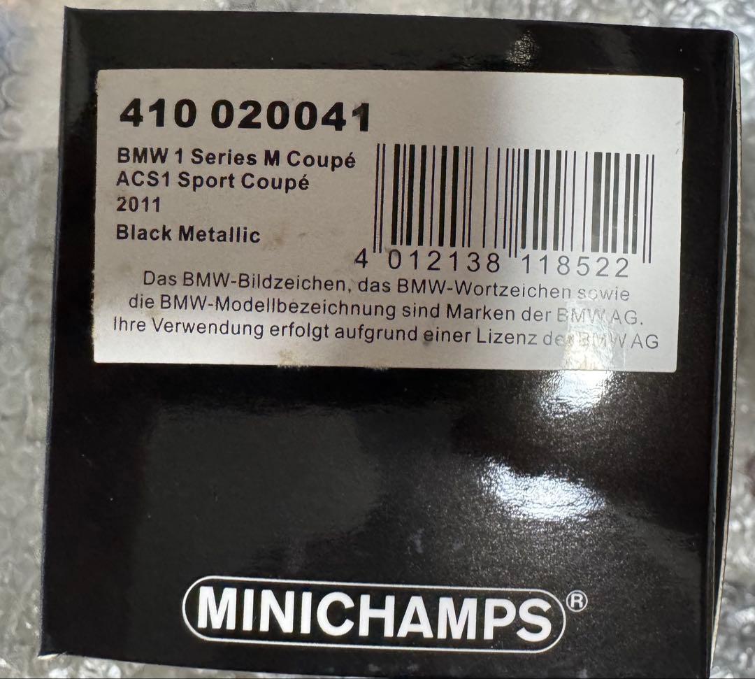 MINICHAMPS BMW ACS1 Mクーペ 2011 ブラック　1/43