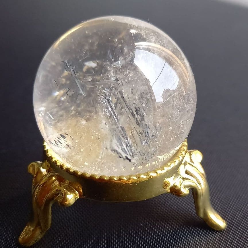 スティブナイト☆天然石丸玉 34mm☆水晶丸珠☆