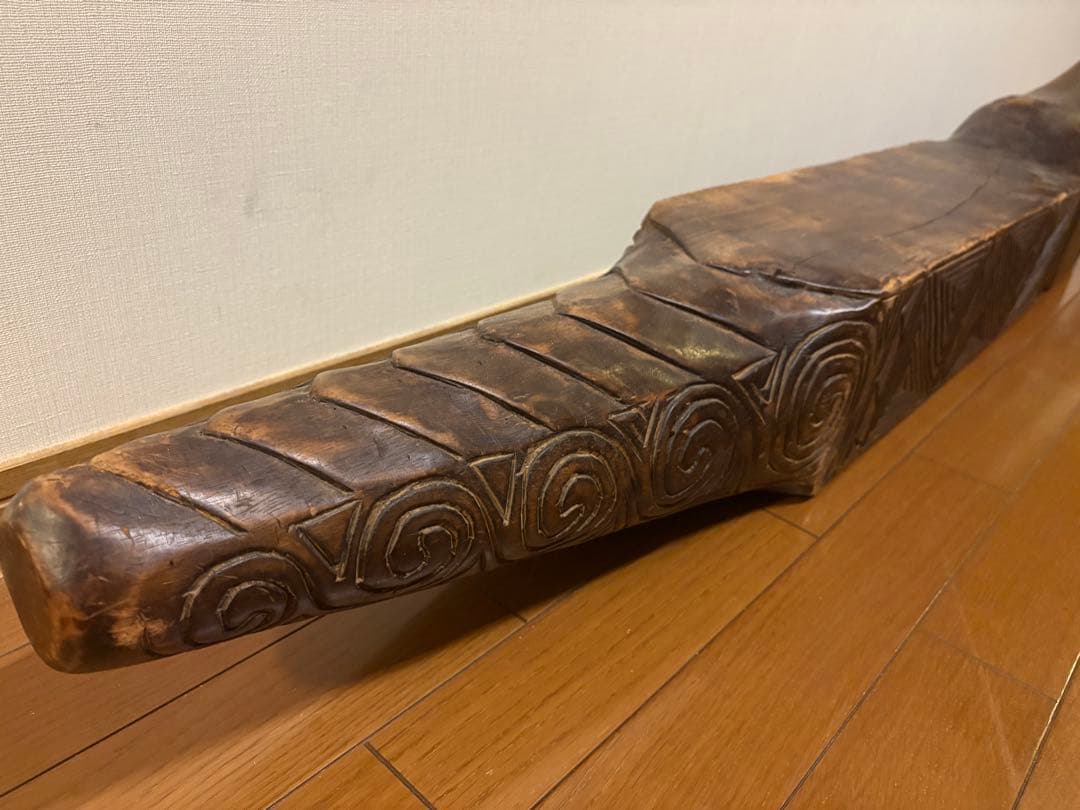 ワニ 木製 木彫り アンティーク 鉢置 オブジェ