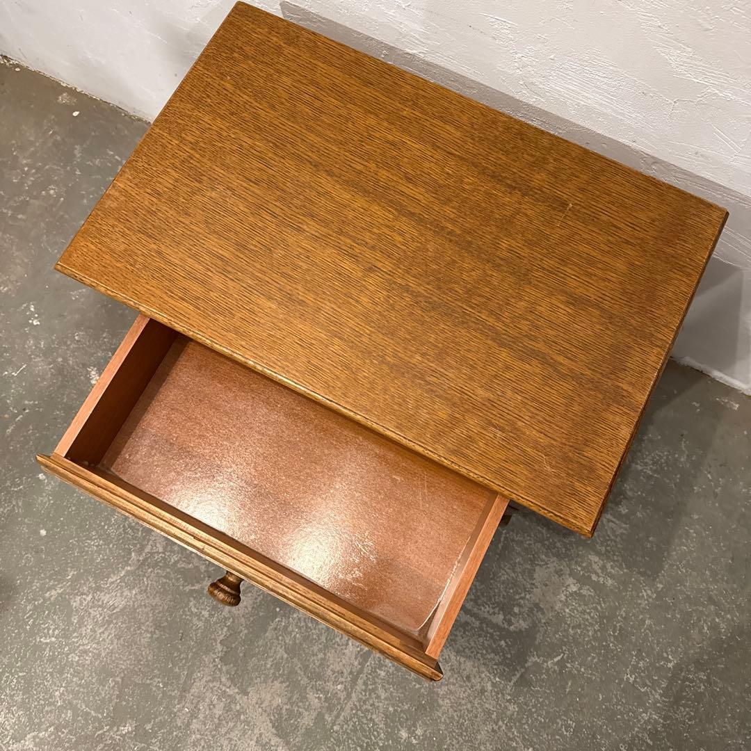 年末年始saleヴィンテージ 木製サイドテーブル 引き出し付き 2