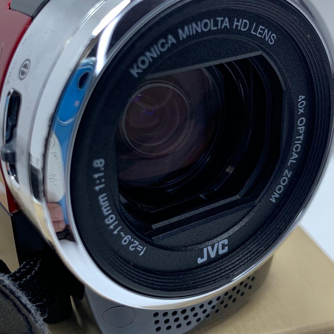 良品 JVC GZ-HM155 ビデオカメラ ワインレッド SDカード×2