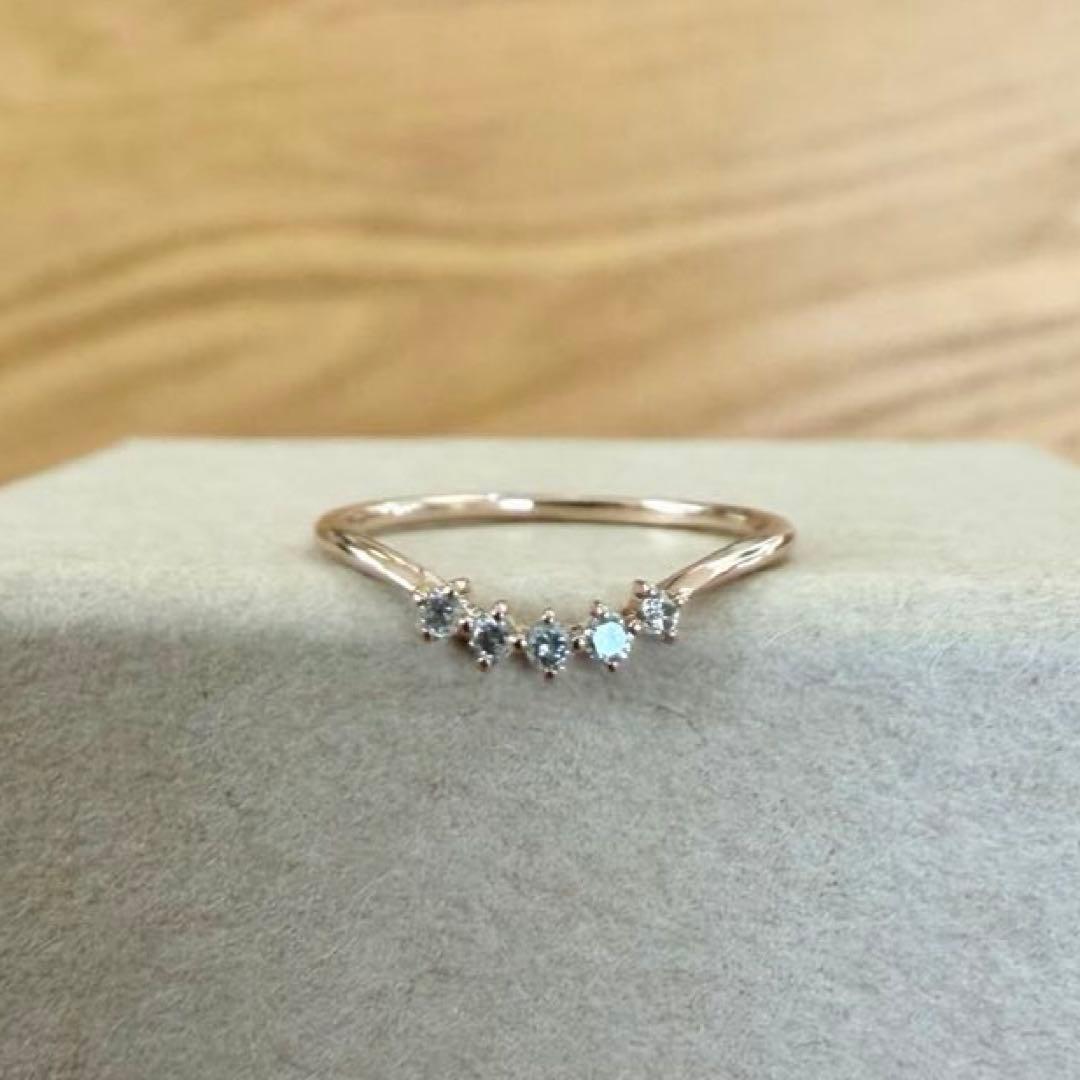 【試着のみ】ete K10 MPG リング グレーダイヤモンド 7号