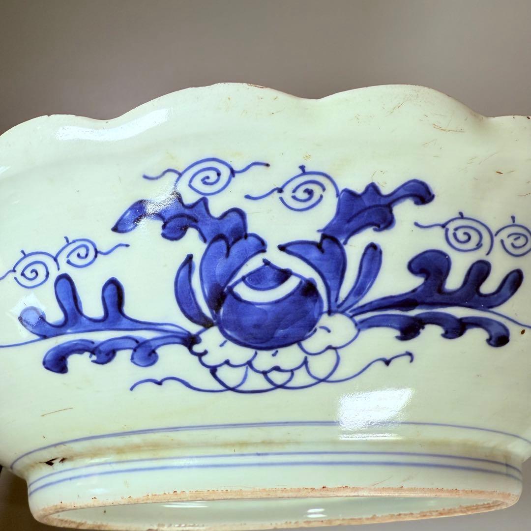 古伊万里大明成化年製極細密技巧亀甲文直径35.5㎝赤絵納め箱付