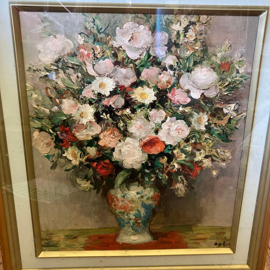 ヴィンテージ ダイフ Marcel Dyf 花瓶の花 複製画 油絵 絵画 華