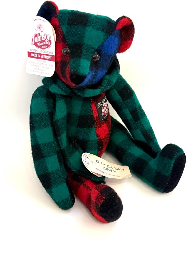 甘ロリホイップ♡千鳥柄×ぴんくねこ】16cm おすわりぬい服 バッグチャーム