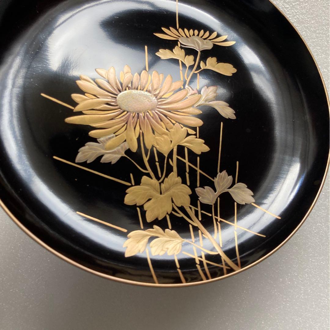 皿 塗り 木製 骨董品
