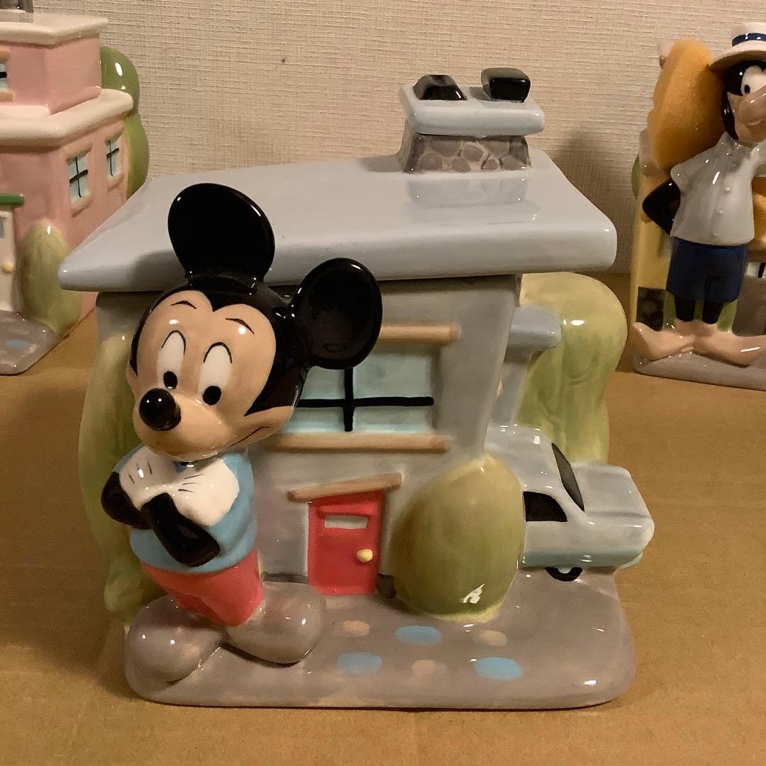 ディズニー ミッキー・ミニー・グーフィー 陶器フィギュア 収納容器