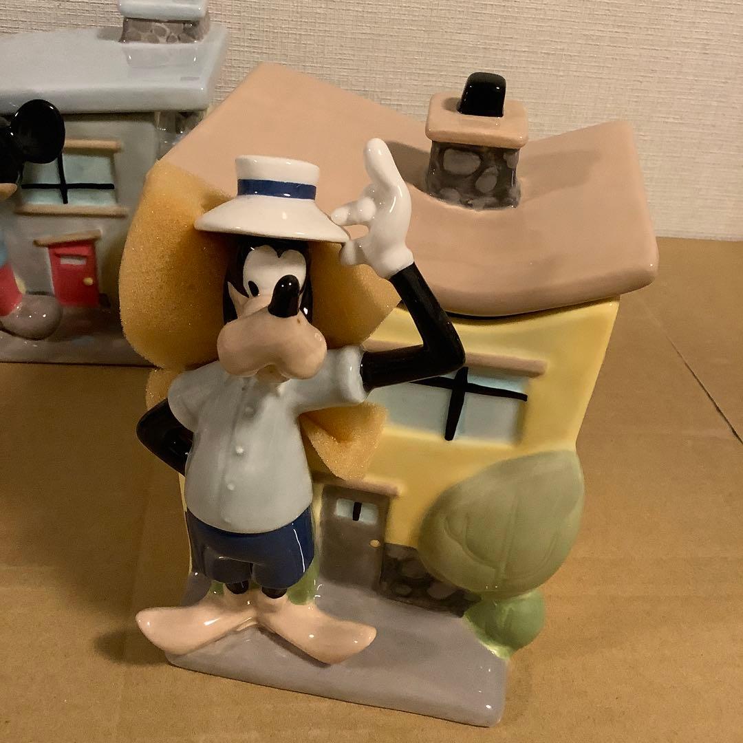 ディズニー ミッキー・ミニー・グーフィー 陶器フィギュア 収納容器