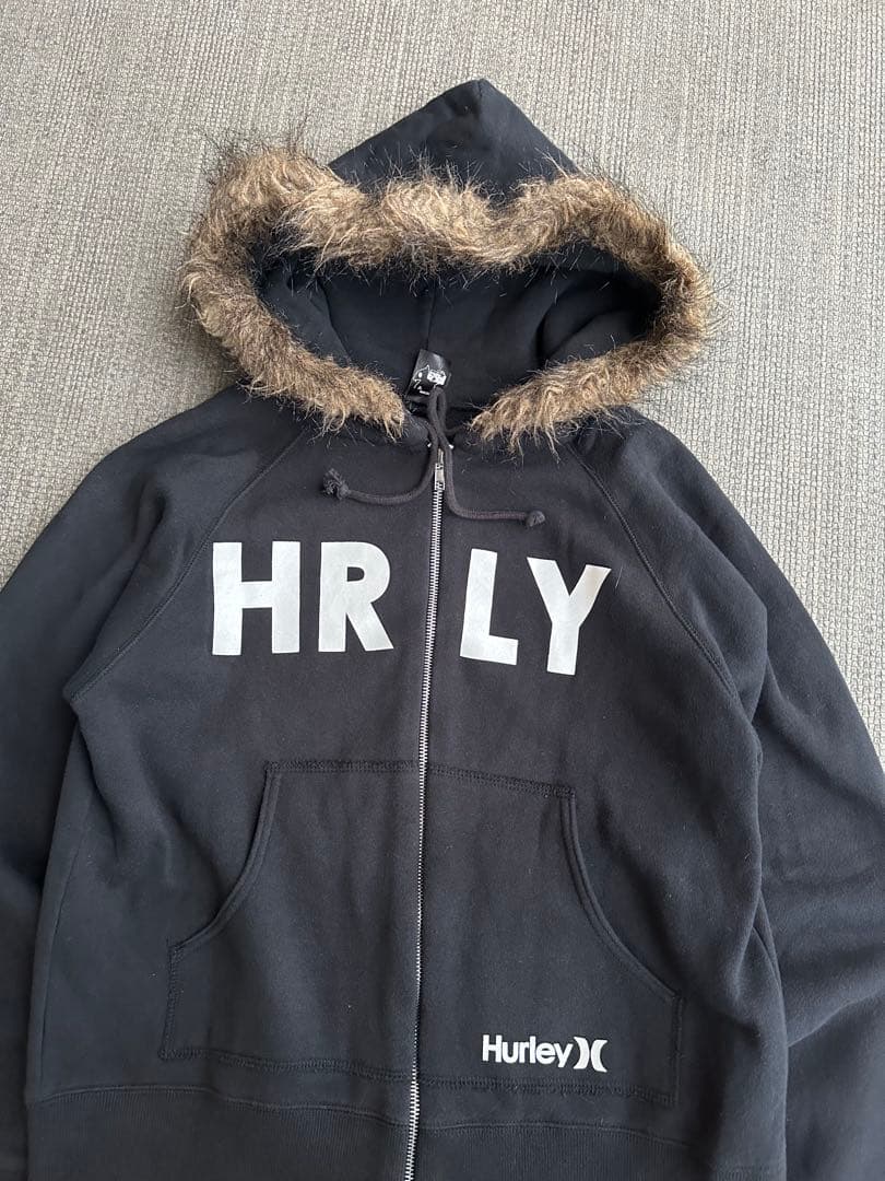 トップス fur hooded long rib hoodie