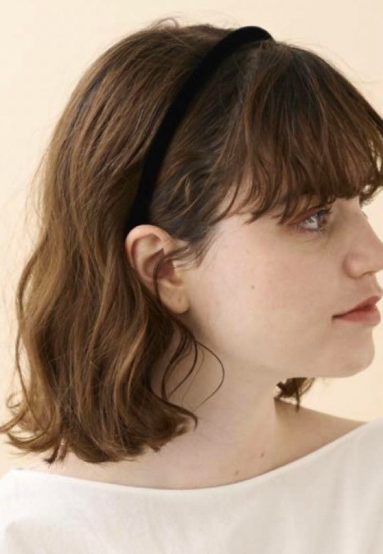 【美品】アレクサンドルドゥパリ カチューシャ　ベロア 黒 ブラック