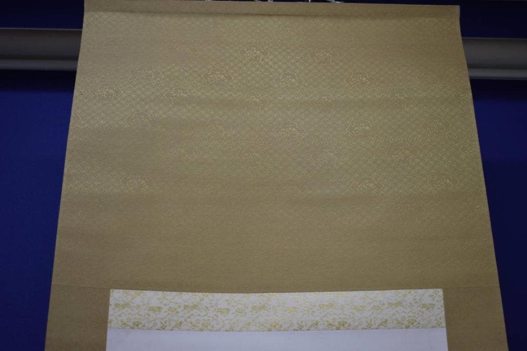 真作/文華/山水月下樹木図/秋月/布袋屋掛軸HI-940