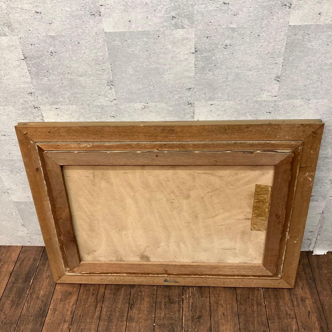 アンティーク 山水 紅葉 油彩画 油絵 風景画 金縁 絵画 オブジェ アート