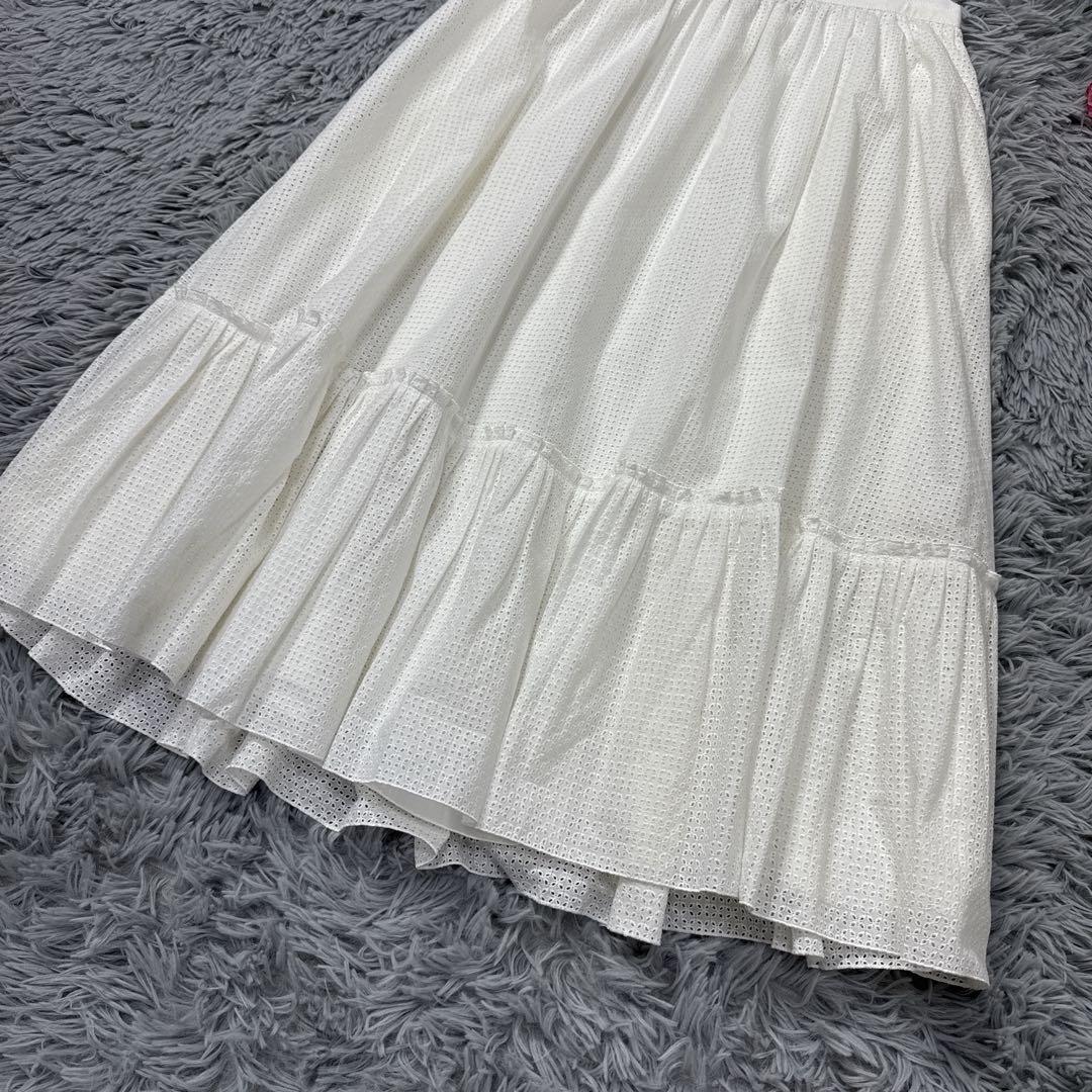 極美品✨10万 フォクシー カランコエ レース ティアードフレアスカート 40