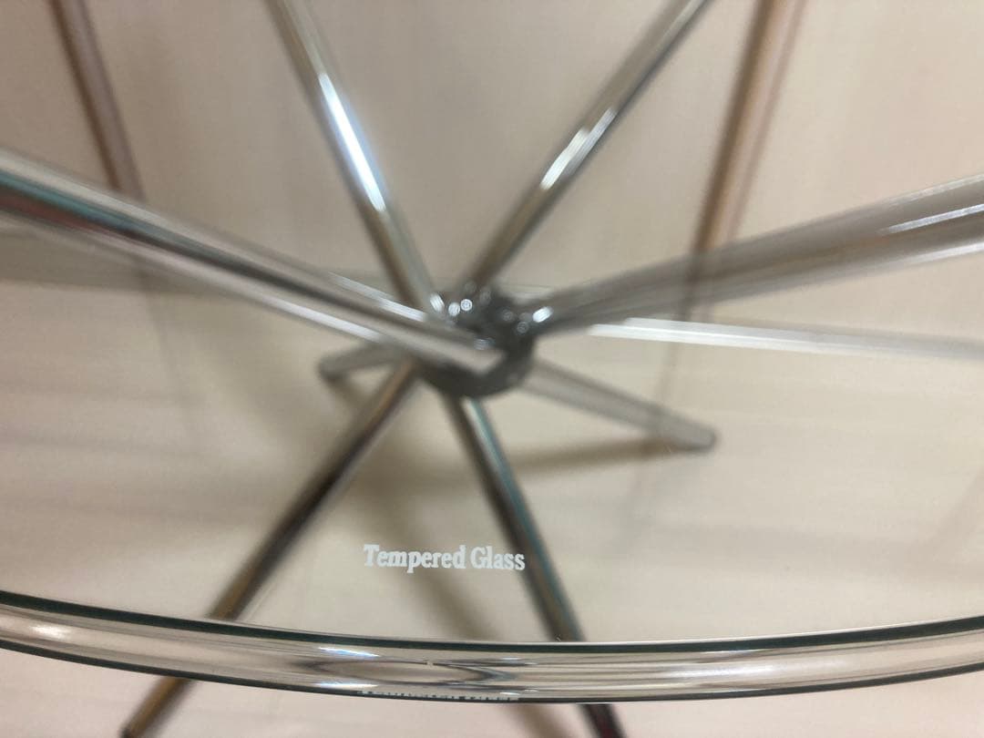 円形ダイニングテーブル 強化ガラス