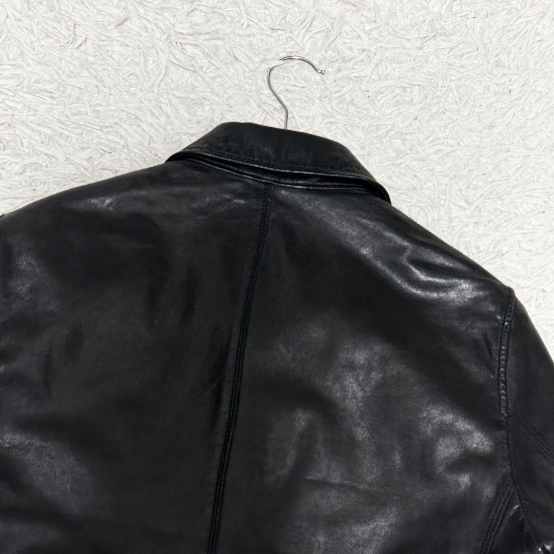 ナノユニバース キルティング シングルライダース ラムレザー