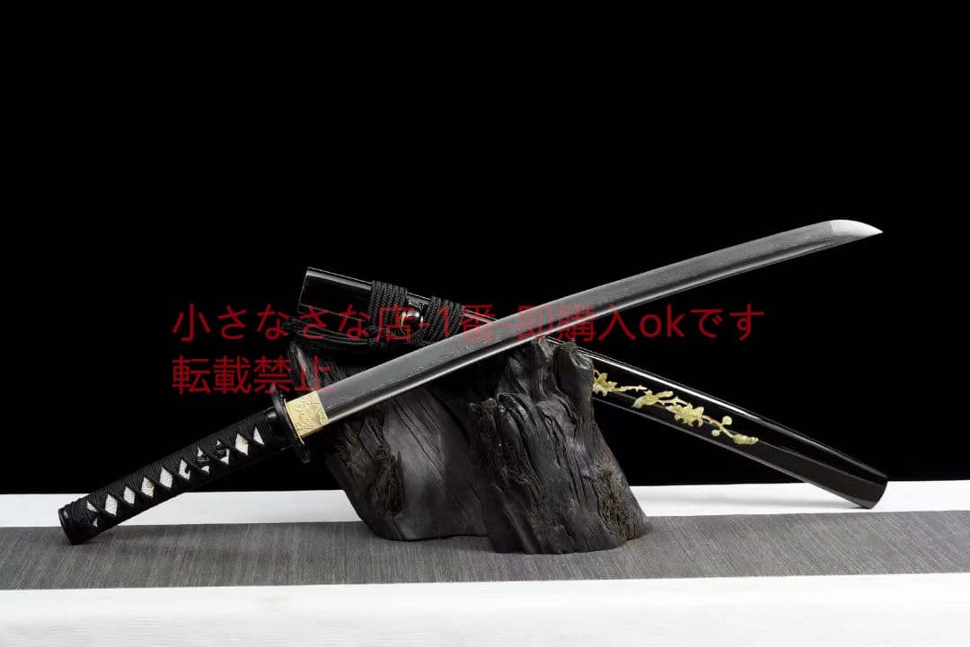 20寸髪黒模様鋼武士刀【梅】 武具　刀装具　日本刀　模造刀 居合刀 肋差