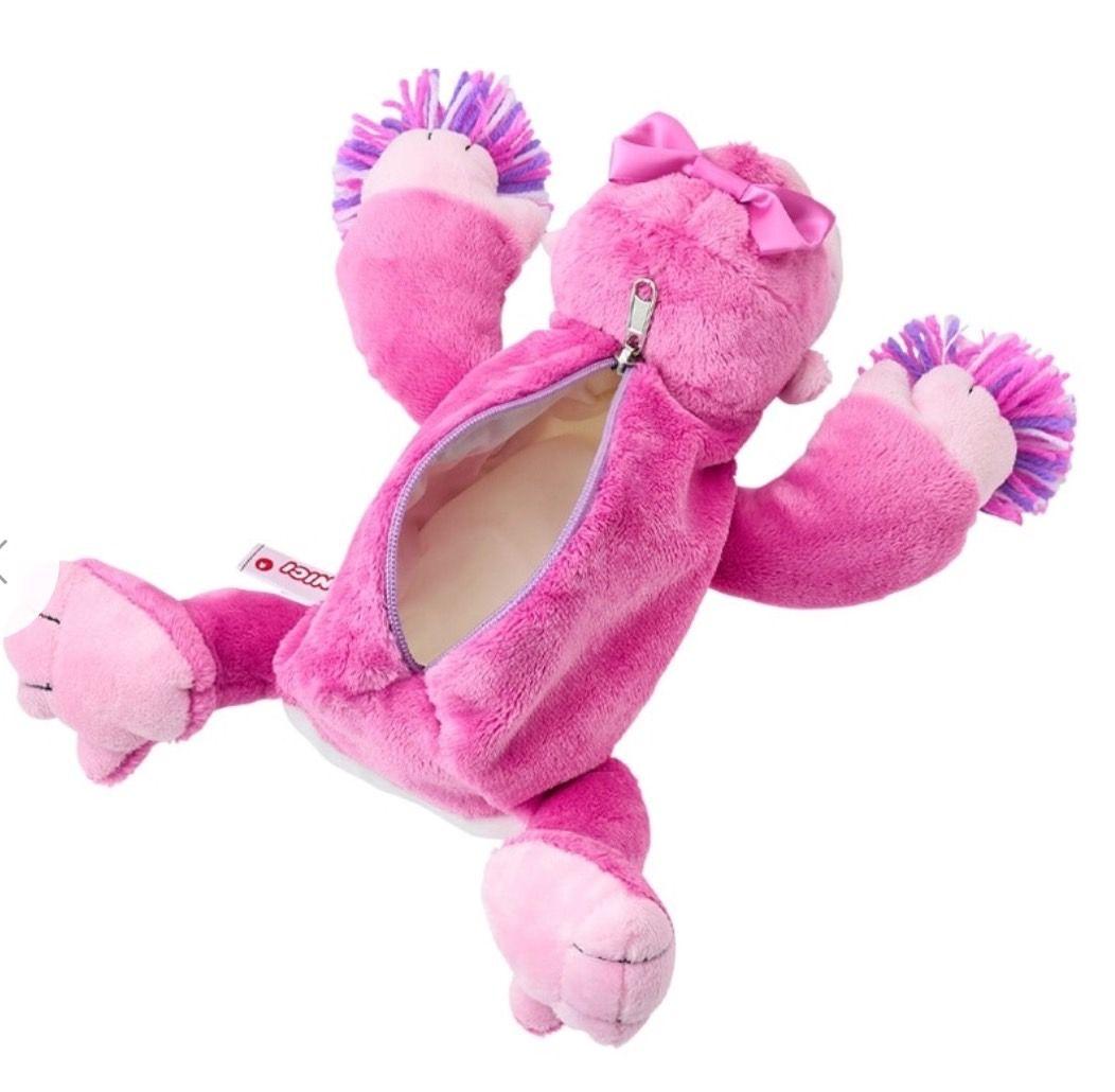 プラザ限定 NICI ニキ フィギュアペンポーチ 筆箱 チア ピンク ゴリラ