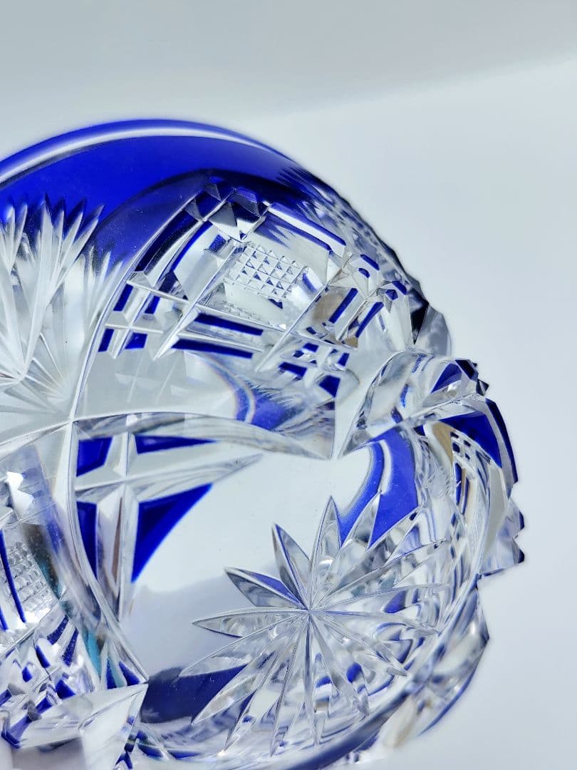 超希少品☆小林英夫 笹の葉切子鉢 遠藤兆映彫金蓋(切子、江戸切子